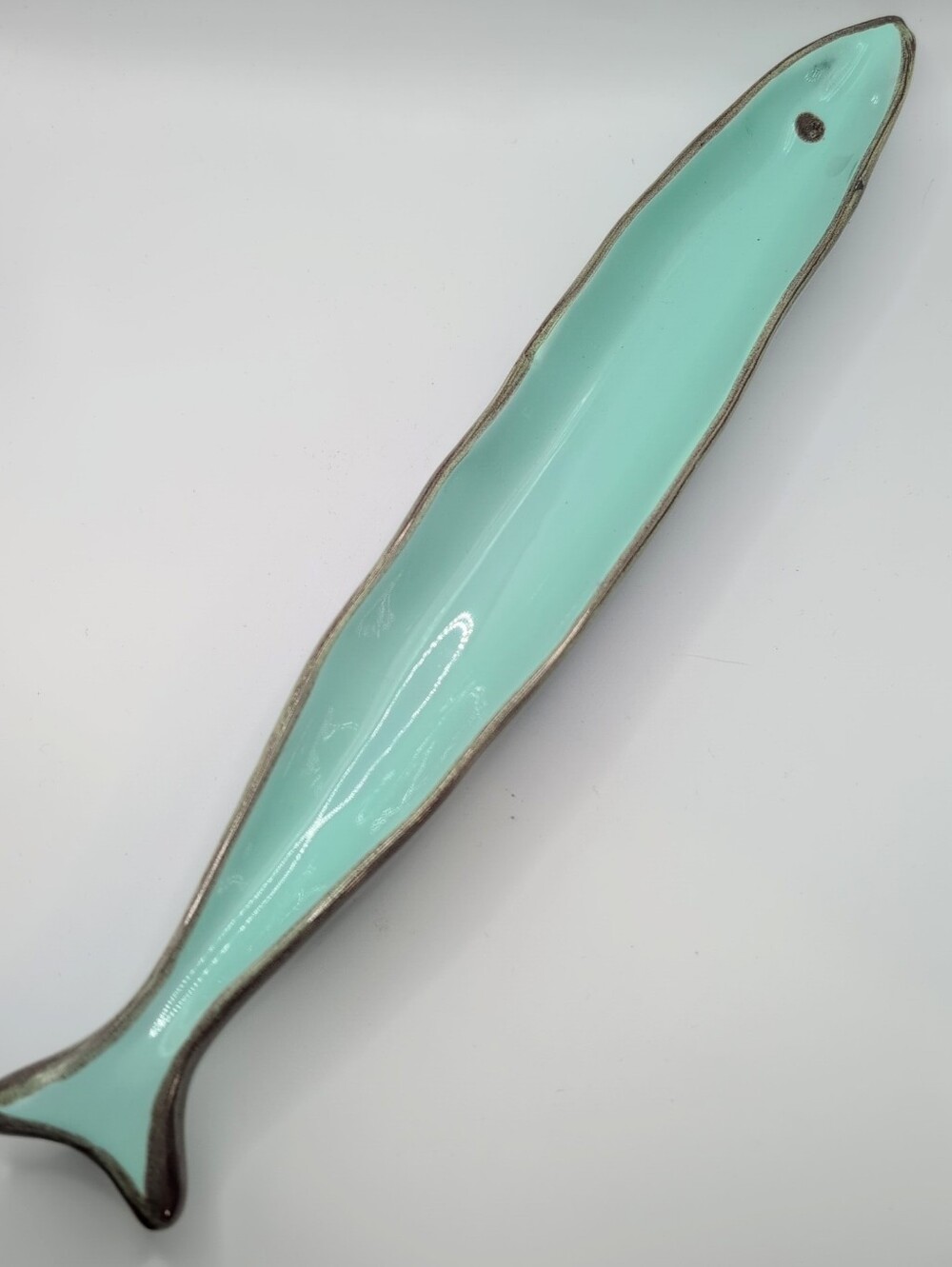 Ceramic Fish Shaped Olive Dish or Chopstick Holder Made in Italy *2 SMALL CHIPS*